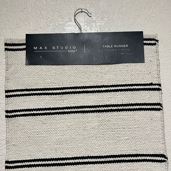 Max studio Table Runner Neutral Nautical striped home decor - Picture 4 of 4